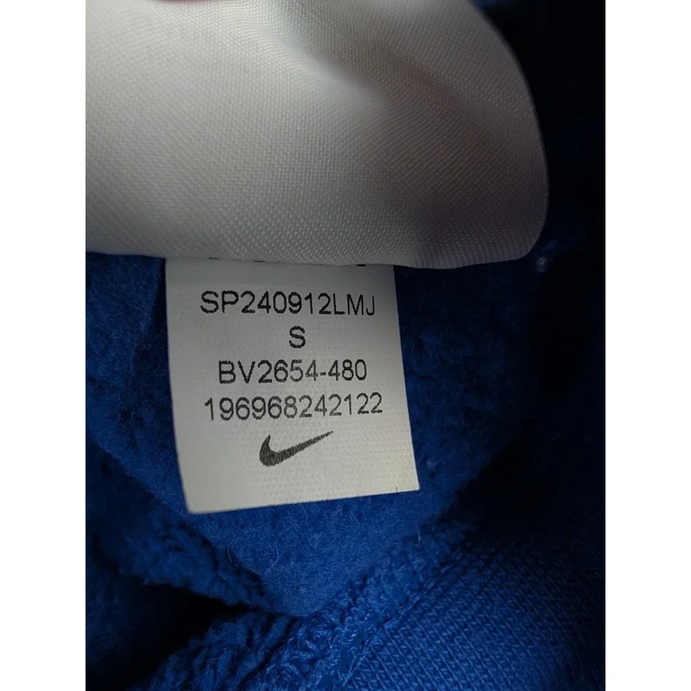Nike Hoodie Men's S Blue Pullover Logo Drawstring Pockets Embroidered Logo